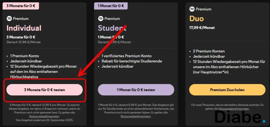 3 Monate Spotify Premium Individual kostenlos 3 Monate Spotify Premium Individual kostenlos