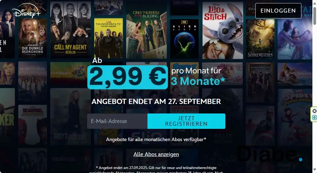 Disney+ 3 Monate ab 2,99€
