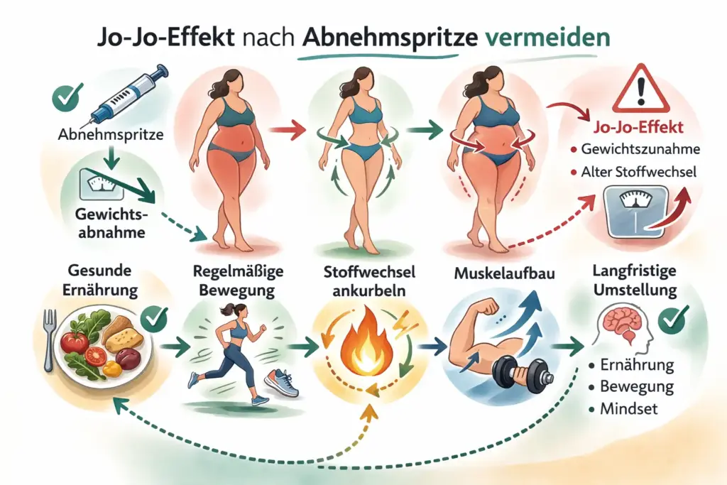 Abnehmspritze absetzen: 7 Nebenwirkungen & der richtige Weg Jo Jo Effekt nach Abnehmspritze vermeiden