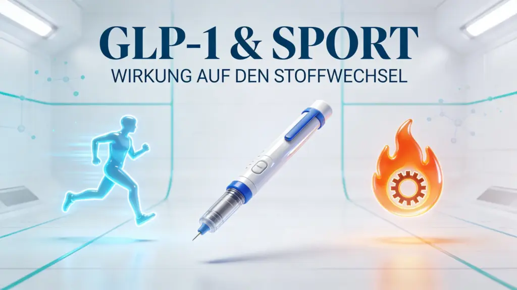 Infografik zur Wirkung von GLP-1-Medikamenten auf den Stoffwechsel beim Sport