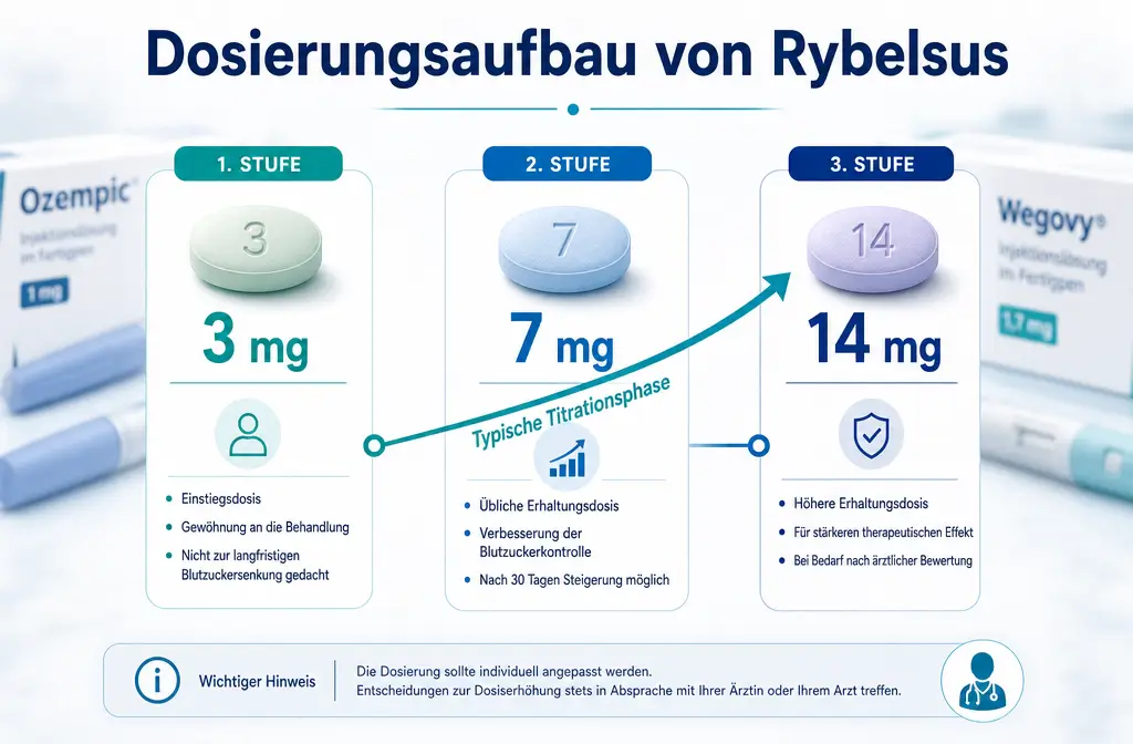 Rybelsus/Tabletten-Cluster Dosierungsaufbau von Rybelsus